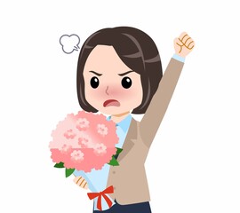 スーツを着た若い女性