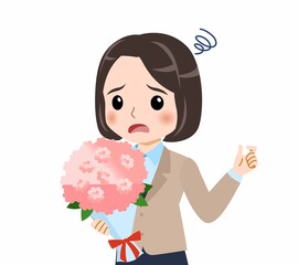 スーツを着た若い女性