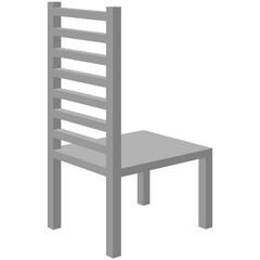 3d chair. Vector illustration isolated on white background.