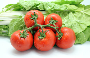 Fototapeta na wymiar Tomates Rama de la huerta