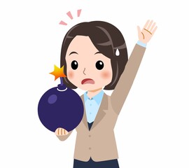 スーツを着た若い女性