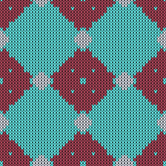 Knitted plaid seamless pattern. Vector illustration