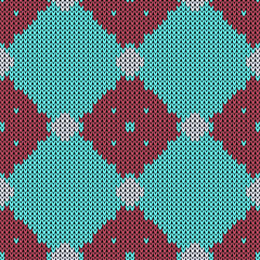 Knitted plaid seamless pattern. Vector illustration
