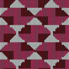 Knitted pattern ornamental. Vector illustration