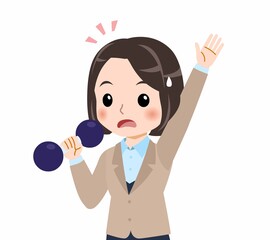 スーツを着た若い女性