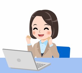 スーツを着た若い女性