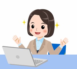 スーツを着た若い女性