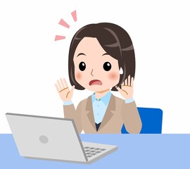 スーツを着た若い女性