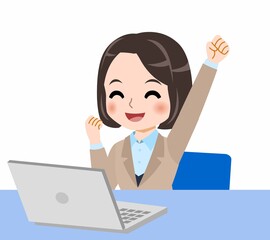 スーツを着た若い女性