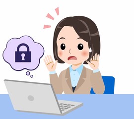 スーツを着た若い女性