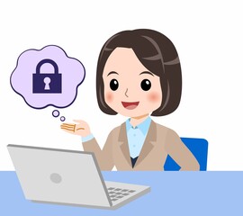 スーツを着た若い女性