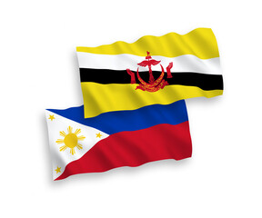 Flags of Brunei and Philippines on a white background