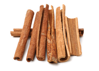 Cinnamon on a white background