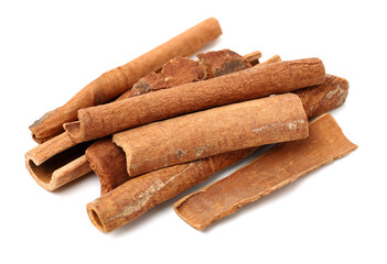Cinnamon on a white background