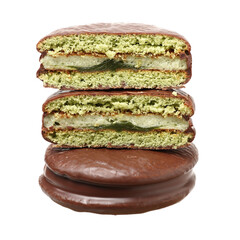 chocolate cake on white background 