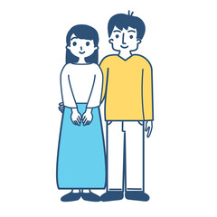 夫婦　カップル　恋人　ベクターイラスト