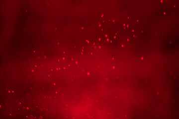 Red glitter vintage lights background. Red heart boked - obrazy, fototapety, plakaty