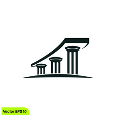 pillar icon lawyer court symbol vector illustration 