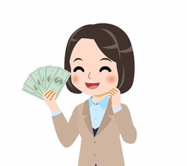 スーツを着た若い女性