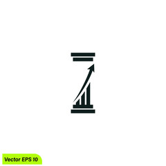 arrow up and pillar icon increase logo 