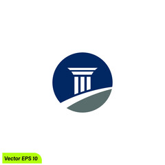 pillar icon lawyer court symbol vector illustration 