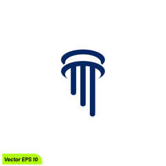 pillar icon lawyer court symbol vector illustration 