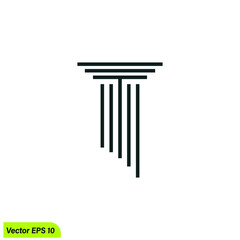 pillar icon lawyer court symbol vector illustration 