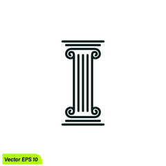 pillar icon lawyer court symbol vector illustration 