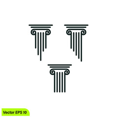 pillar icon lawyer court symbol vector illustration 
