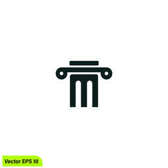 pillar icon lawyer court symbol vector illustration 