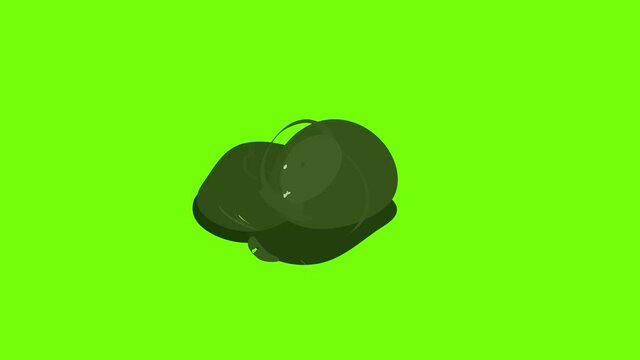Helmet equestrian icon animation cartoon object on green screen background