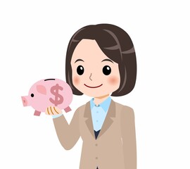 スーツを着た若い女性