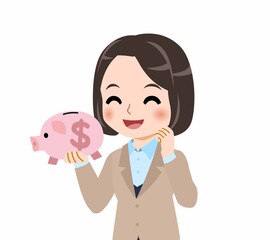 スーツを着た若い女性