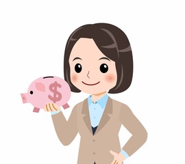 スーツを着た若い女性