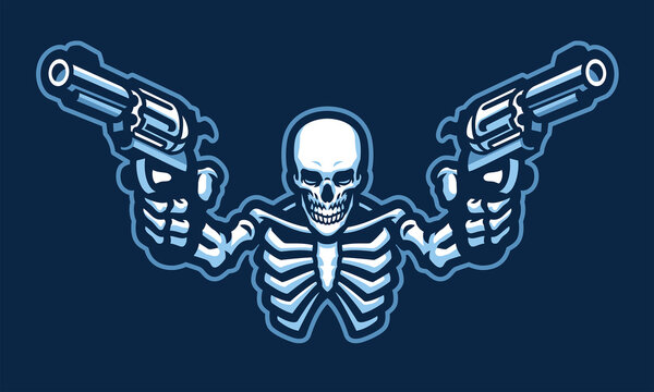 skull character with two guns