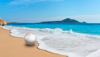 SPA Concept - A pearl between the sea waves and sea foam