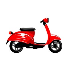 Red scooter on a white background in vector EPS8