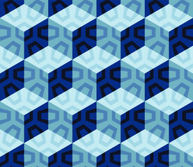 Seamless pattern. Template for fabric or wrapping. Modern textile. Military color backdrop. Geometric ornament. Fashion colors. Grey blue camouflage. Vector background. Textile design. Cubes.