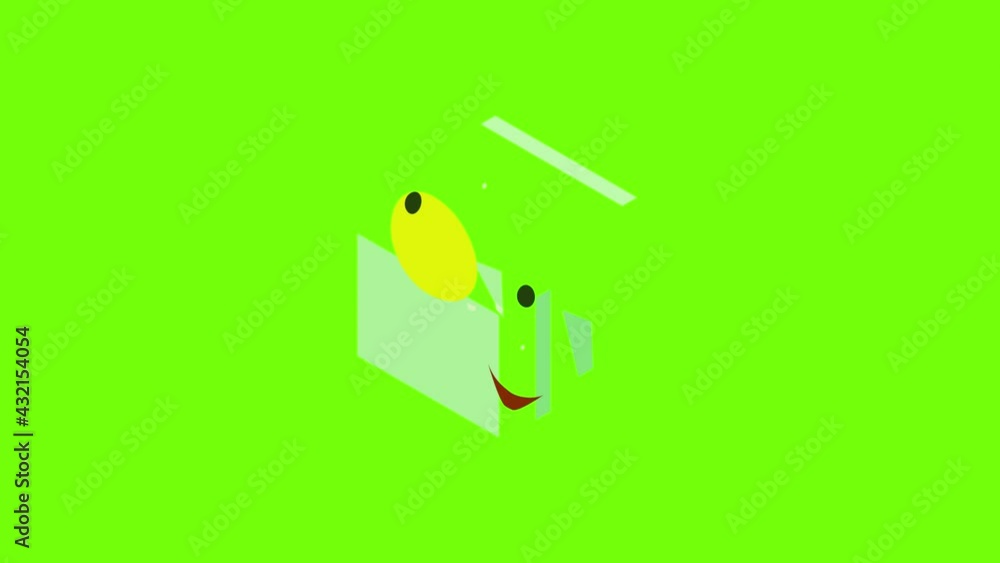 Poster chat message icon animation cartoon object on green screen background