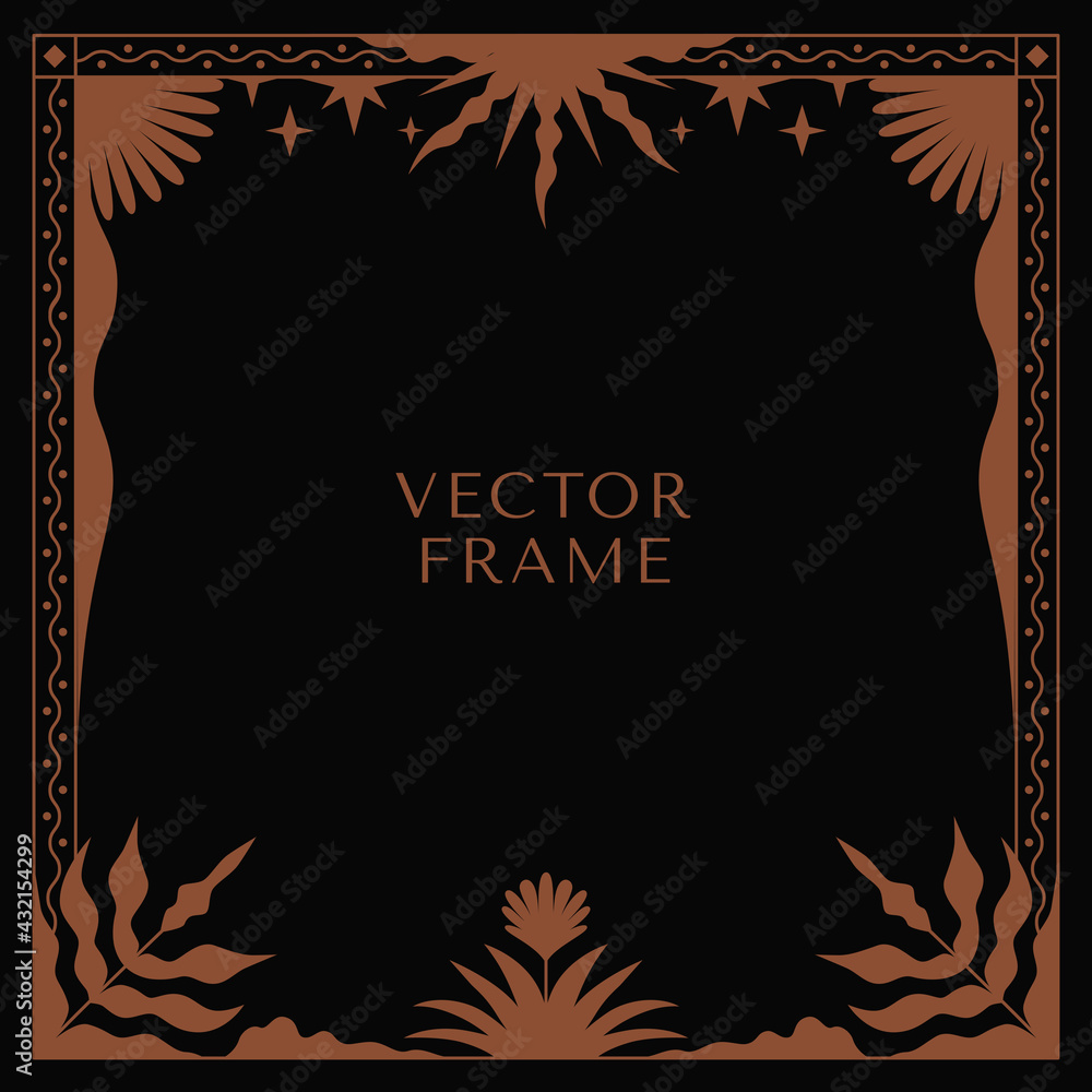 Aufkleber Vector illustration in simple modern style - square abstract background and graphic print - decorative frame with copy space for text