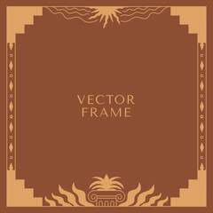 Vector illustration in simple modern style - square abstract background and graphic print - decorative frame with copy space for text