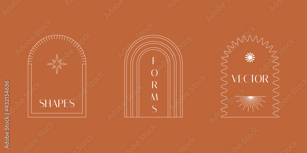 Poster Vector set of design elements and shapes for abstract backgrounds and modern art - logo design templates, frames, photo overlays and stars.
