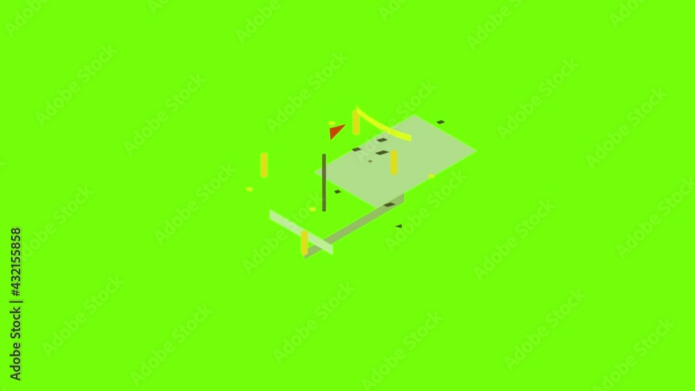Poster building construction foundation icon animation cartoon object on green screen background