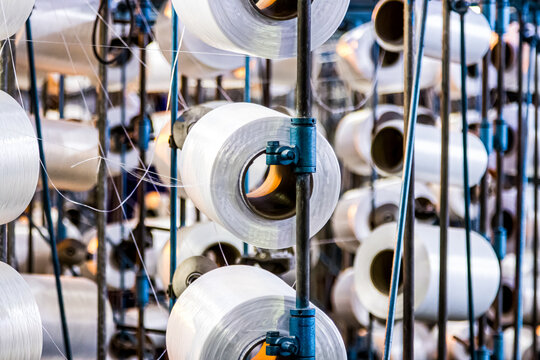 Cotton Thread Bobin on a copwinder weft assembly line loom