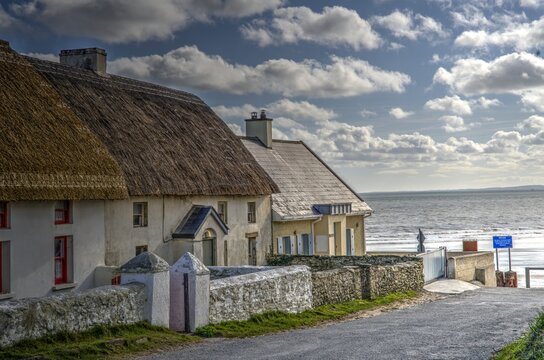 Thatched Cottages at Clogherhead County Louth by the Irish Sea