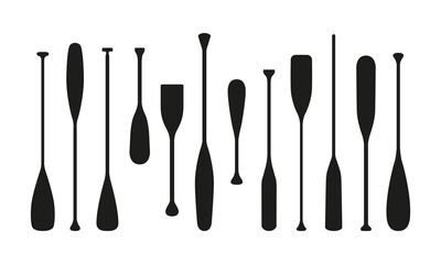 Vintage Canoe Paddle Set. Vector elements for web or print.