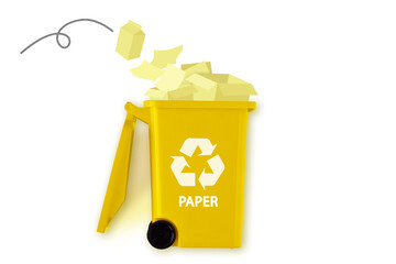 Paper recycle garbage can - Concept of recycling and ecology