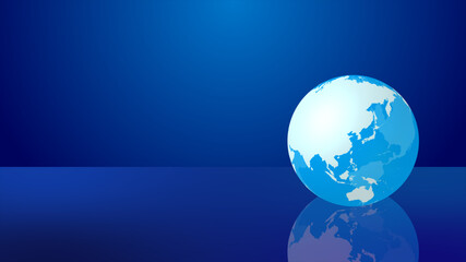 青いデジタルネットワーク地球イメージ青背景
