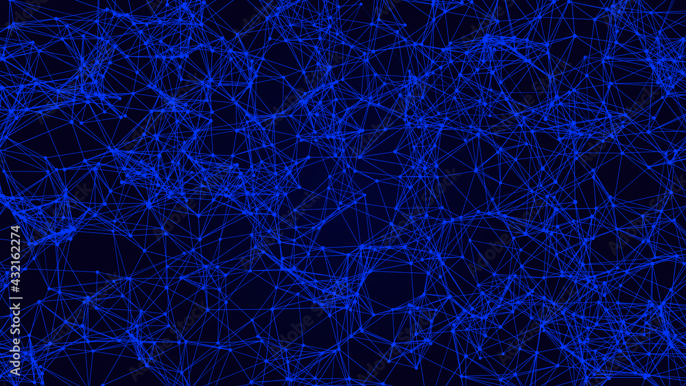 Poster digital futuristic blue plexus background . big data , networking technology background .