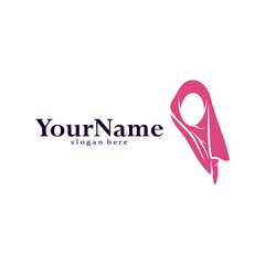 Hijab logo vector illustration design template. creative design
